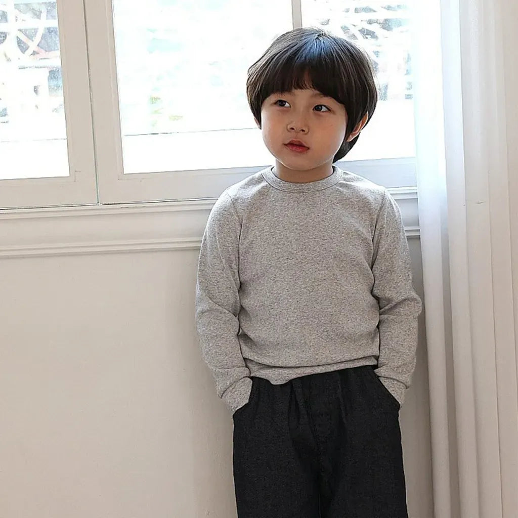 長袖Tシャツ リブコットン長袖カットソーTシャツ【mh0011107】