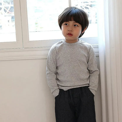 長袖Tシャツ リブコットン長袖カットソーTシャツ【mh0011107】