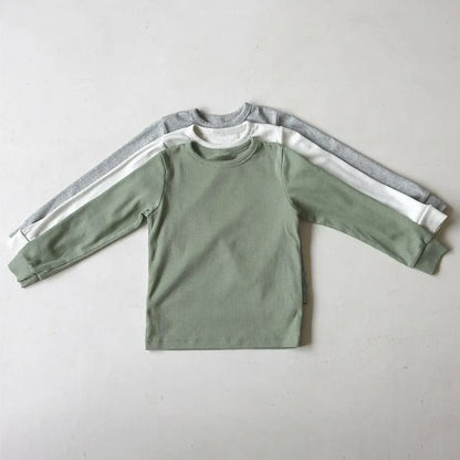 長袖Tシャツ リブコットン長袖カットソーTシャツ【mh0011107】