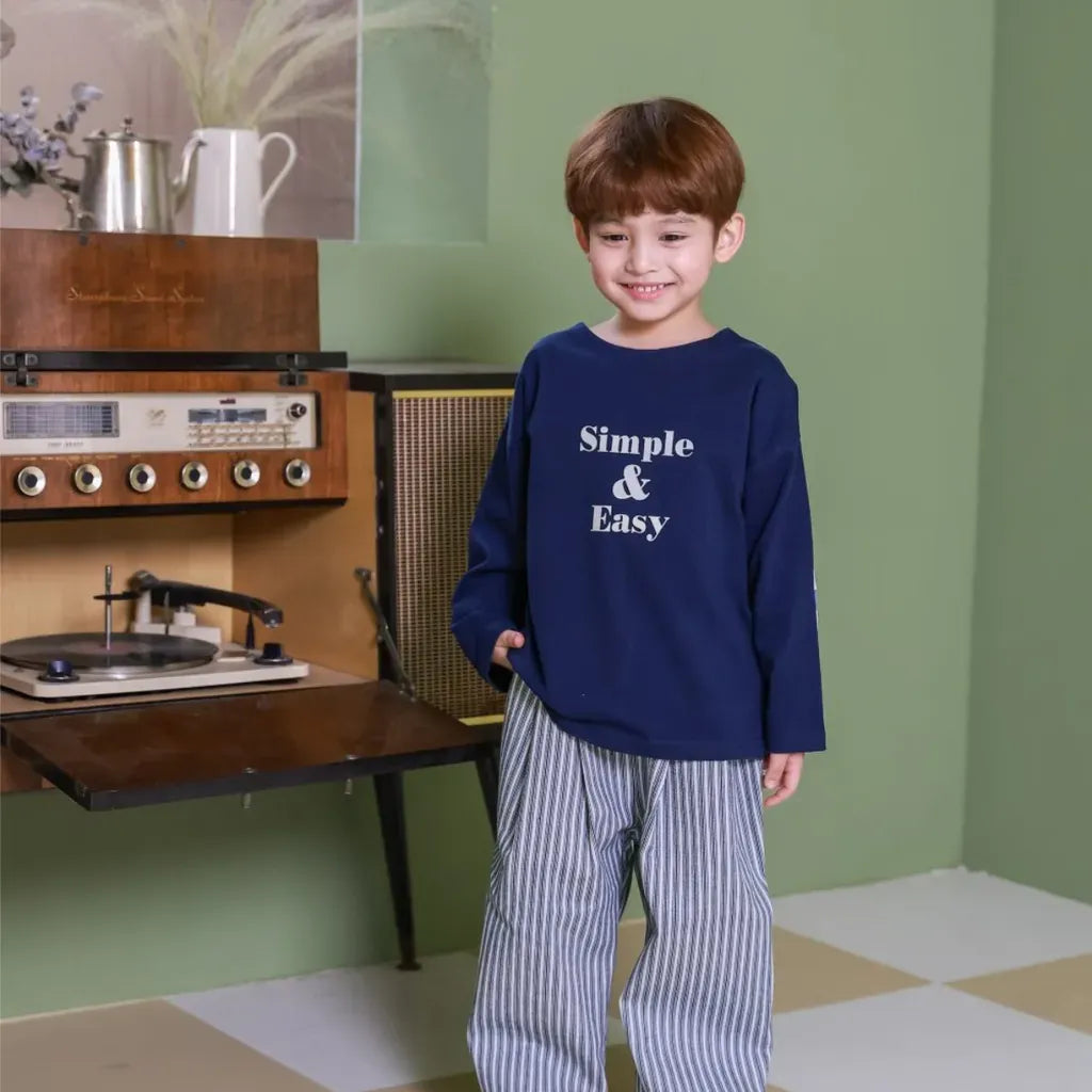 長袖Tシャツ 英字ロゴプリントエルボーパッチ長袖Tシャツ【mh0011113】