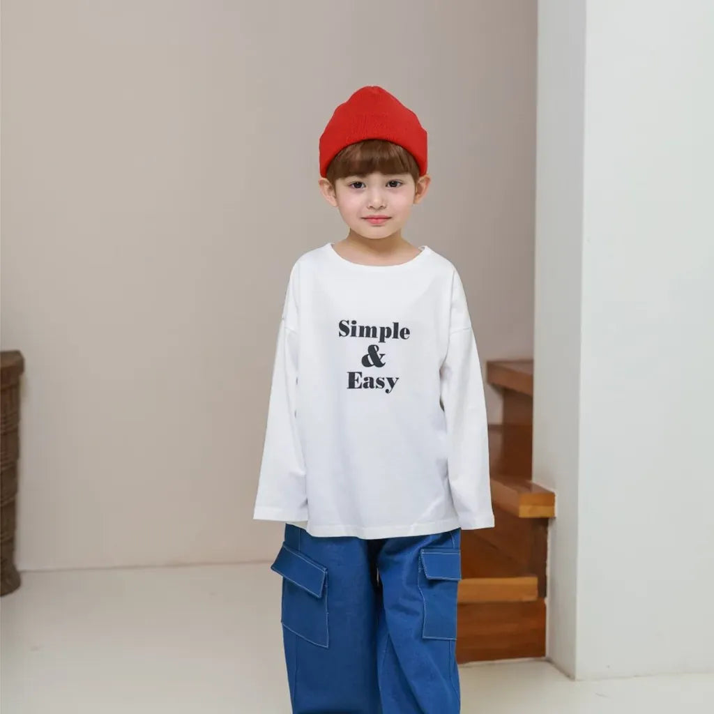 長袖Tシャツ 英字ロゴプリントエルボーパッチ長袖Tシャツ【mh0011113】