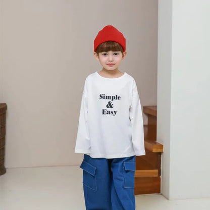 長袖Tシャツ 英字ロゴプリントエルボーパッチ長袖Tシャツ【mh0011113】