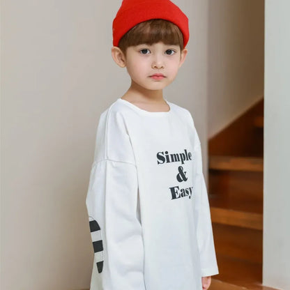 長袖Tシャツ 英字ロゴプリントエルボーパッチ長袖Tシャツ【mh0011113】