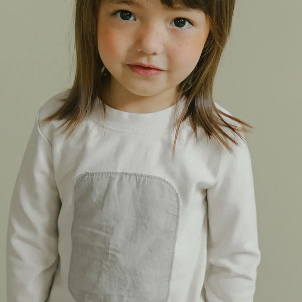 長袖Tシャツ 幾何学モチーフワッペン長袖Tシャツ【mh0011115】