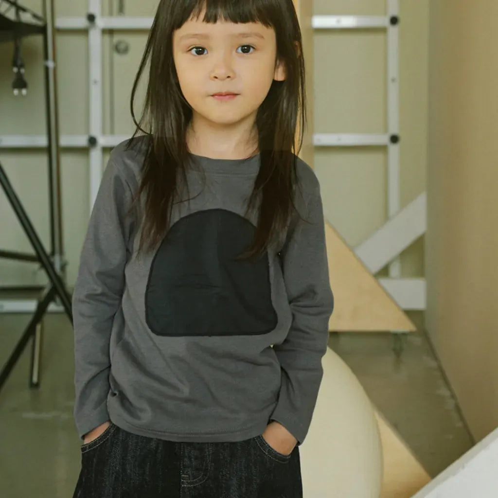 長袖Tシャツ 幾何学モチーフワッペン長袖Tシャツ【mh0011115】