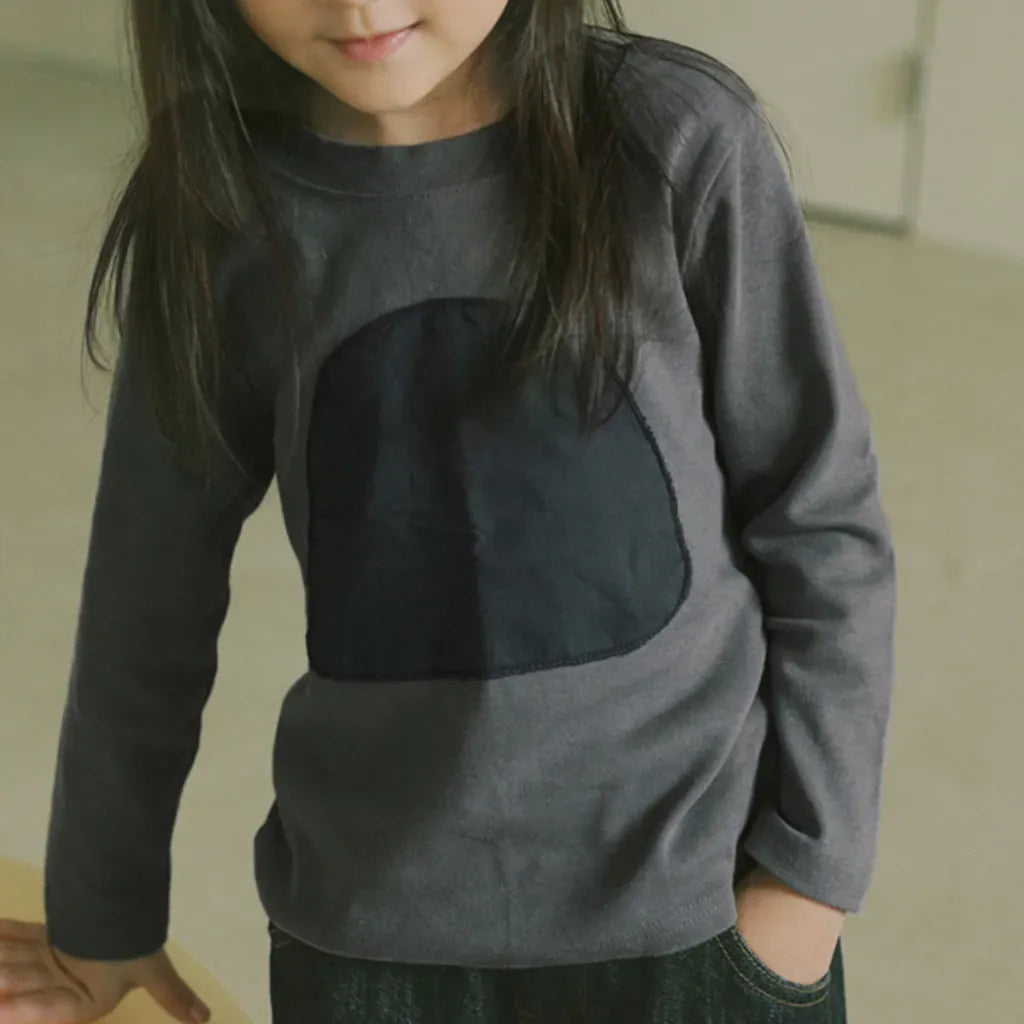 長袖Tシャツ 幾何学モチーフワッペン長袖Tシャツ【mh0011115】