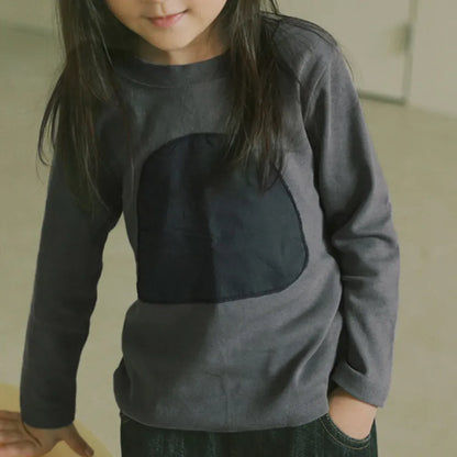 長袖Tシャツ 幾何学モチーフワッペン長袖Tシャツ【mh0011115】