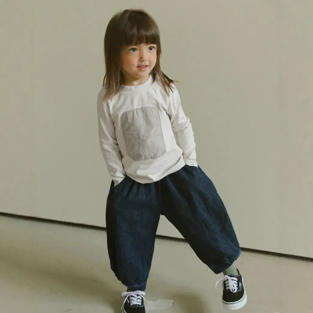 長袖Tシャツ 幾何学モチーフワッペン長袖Tシャツ【mh0011115】