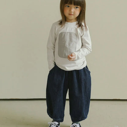 長袖Tシャツ 幾何学モチーフワッペン長袖Tシャツ【mh0011115】