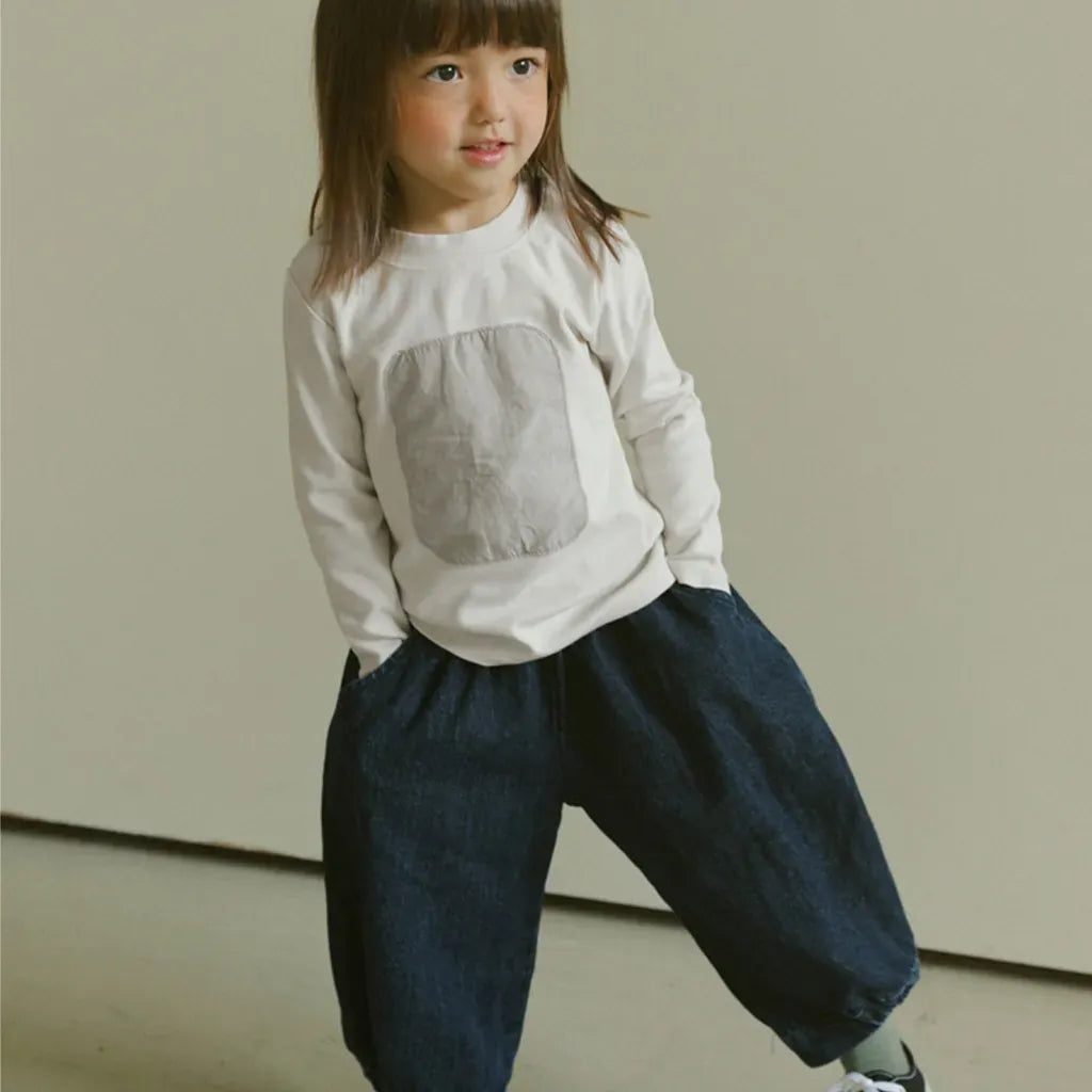 長袖Tシャツ 幾何学モチーフワッペン長袖Tシャツ【mh0011115】