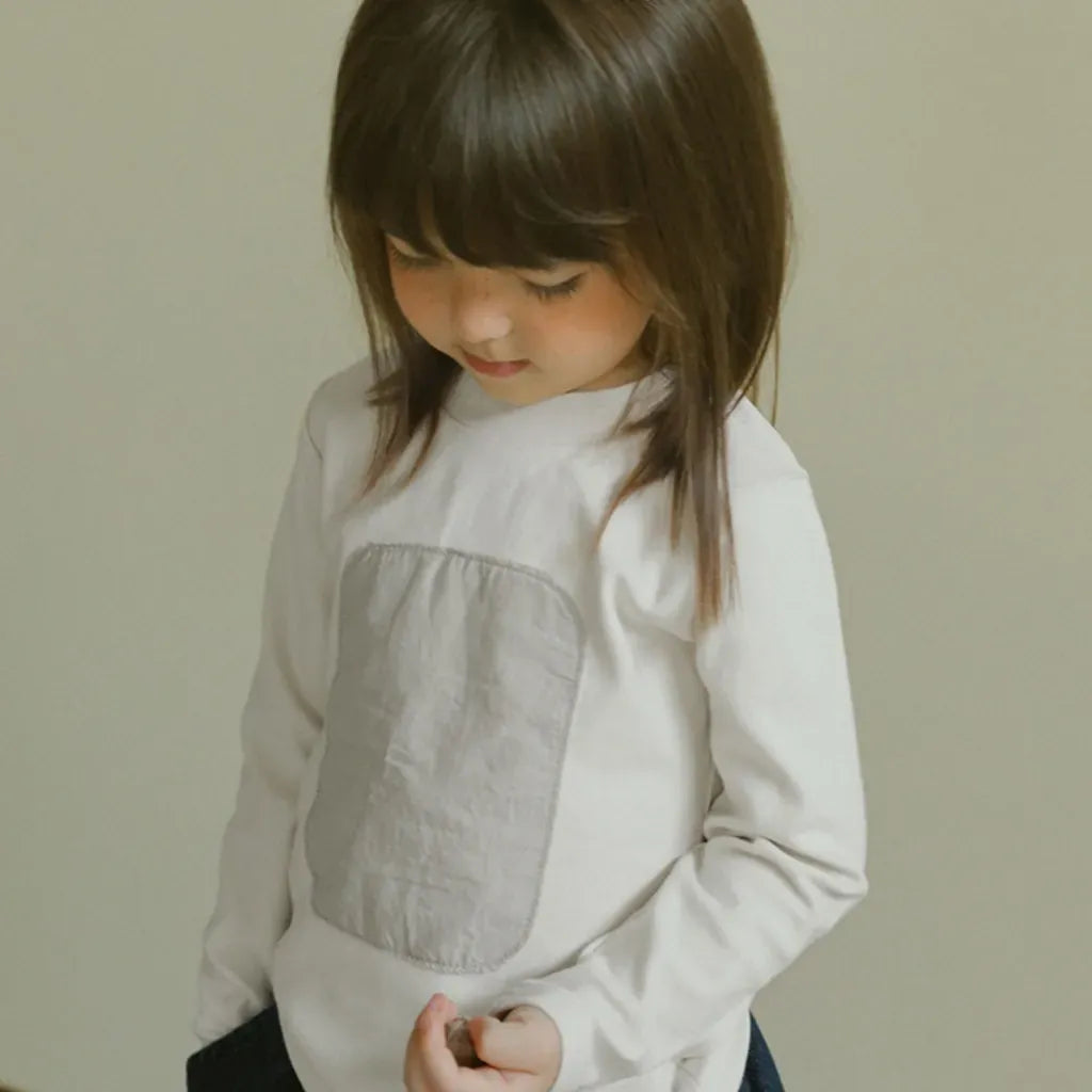 長袖Tシャツ 幾何学モチーフワッペン長袖Tシャツ【mh0011115】