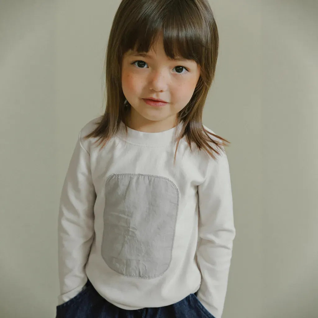 長袖Tシャツ 幾何学モチーフワッペン長袖Tシャツ【mh0011115】