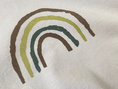 長袖Tシャツ 長袖Tシャツ スウェット素材 レインボー刺繍 ラグランスリーブトップス【mh0011372】