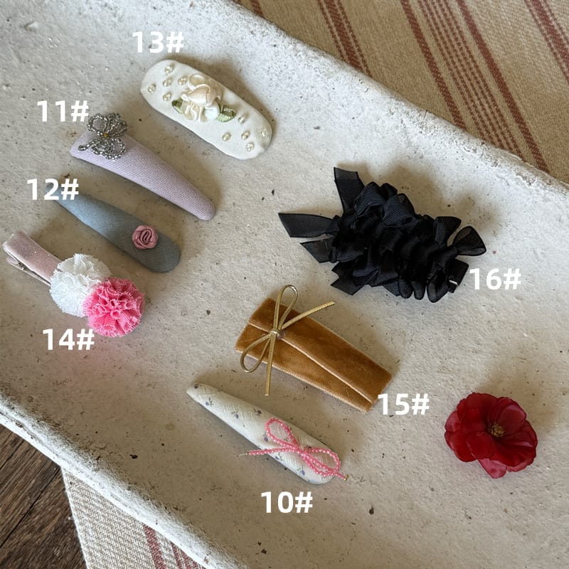 Beaded Floral Fabric Snap Clips フラワー パール ビーズ ヘアピン【mh0012784】 13# White Bead Flowers Chengle ヘアアクセサリー