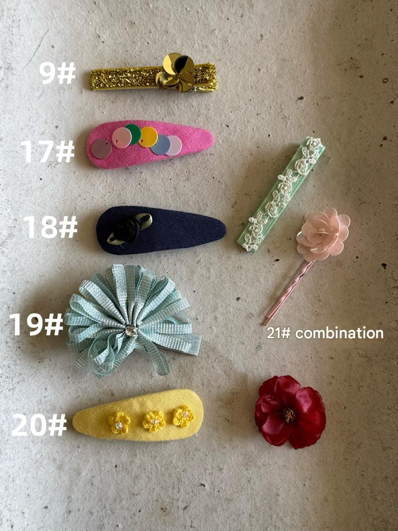 Beaded Floral Fabric Snap Clips フラワー パール ビーズ ヘアピン【mh0012784】 17# Rose Red Sequins Chengle ヘアアクセサリー