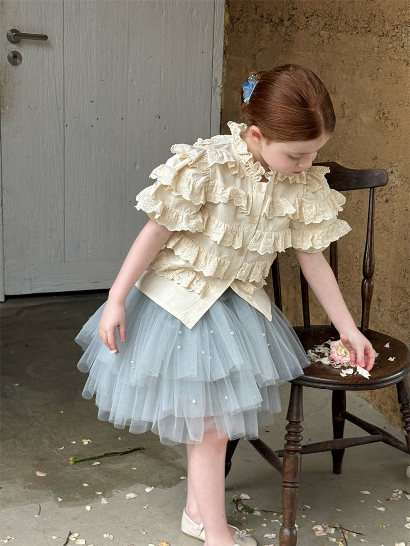 Beaded Tulle Layered Skirt ビーズ チュール レイヤード スカート【mh0012406】 Chengle