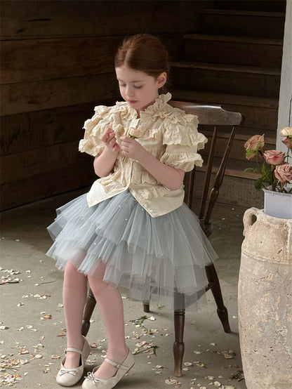 Beaded Tulle Layered Skirt ビーズ チュール レイヤード スカート【mh0012406】 Chengle