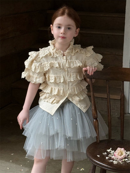 Beaded Tulle Layered Skirt ビーズ チュール レイヤード スカート【mh0012406】 Chengle