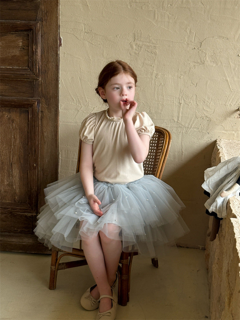 Beaded Tulle Layered Skirt ビーズ チュール レイヤード スカート【mh0012406】 Chengle