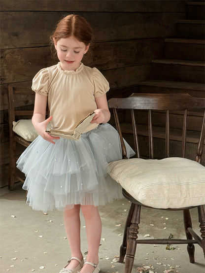 Beaded Tulle Layered Skirt ビーズ チュール レイヤード スカート【mh0012406】 Chengle