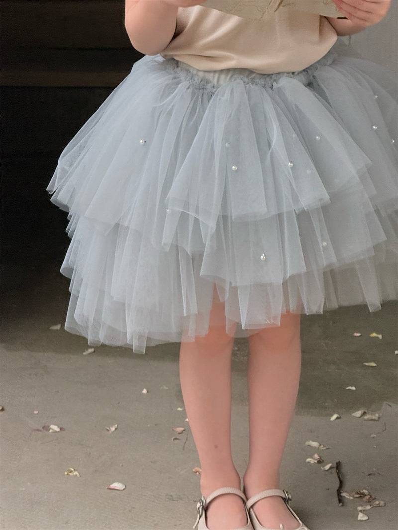 Beaded Tulle Layered Skirt ビーズ チュール レイヤード スカート【mh0012406】 Chengle