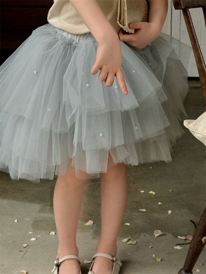 Beaded Tulle Layered Skirt ビーズ チュール レイヤード スカート【mh0012406】 Chengle