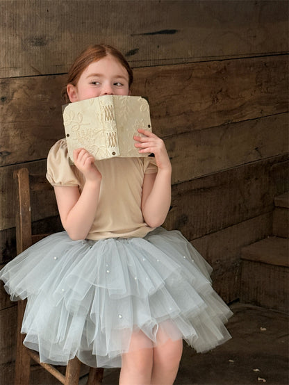 Beaded Tulle Layered Skirt ビーズ チュール レイヤード スカート【mh0012406】 Chengle