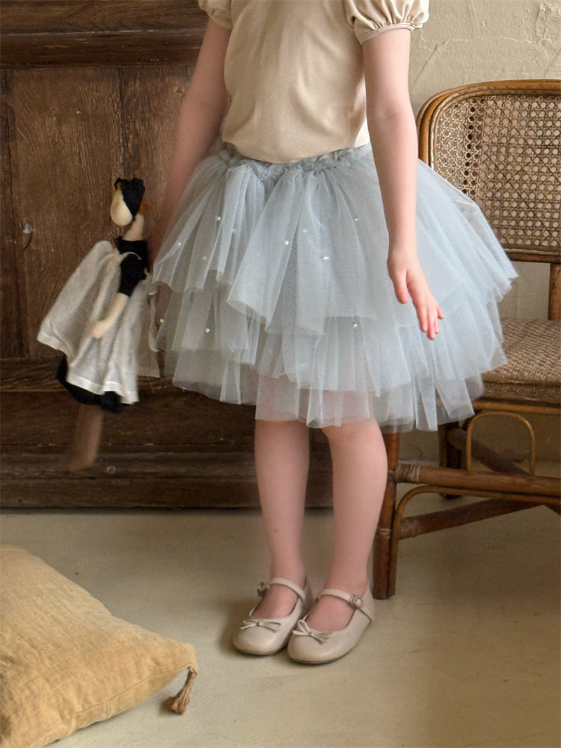 Beaded Tulle Layered Skirt ビーズ チュール レイヤード スカート【mh0012406】 mamahalo shop