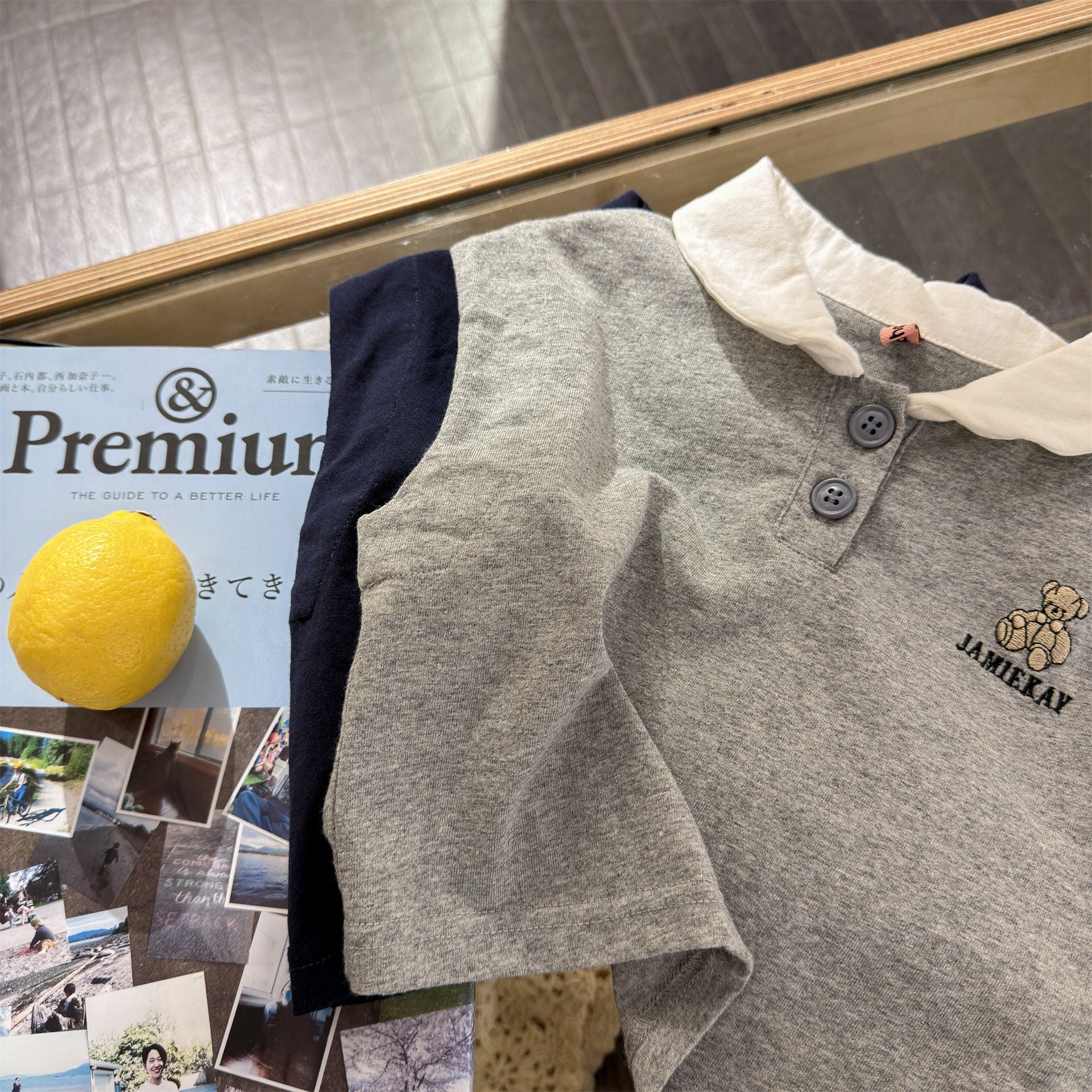 Bear Embroidery Short Sleeve Polo Shirt クマ 刺繍 ポロシャツ【mh0012666】 ADbaby 半袖シャツ・ブラウス
