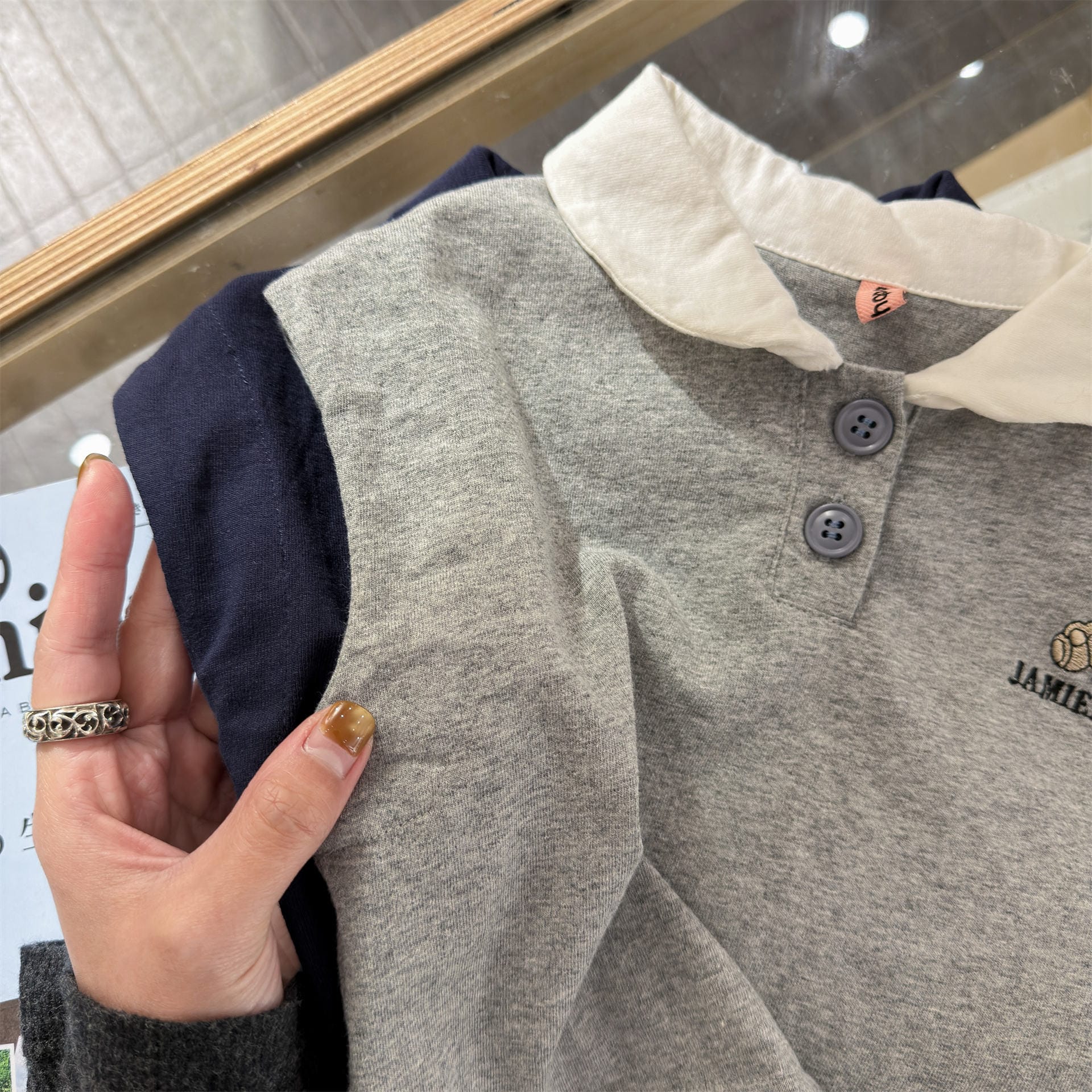 Bear Embroidery Short Sleeve Polo Shirt クマ 刺繍 ポロシャツ【mh0012666】 ADbaby 半袖シャツ・ブラウス