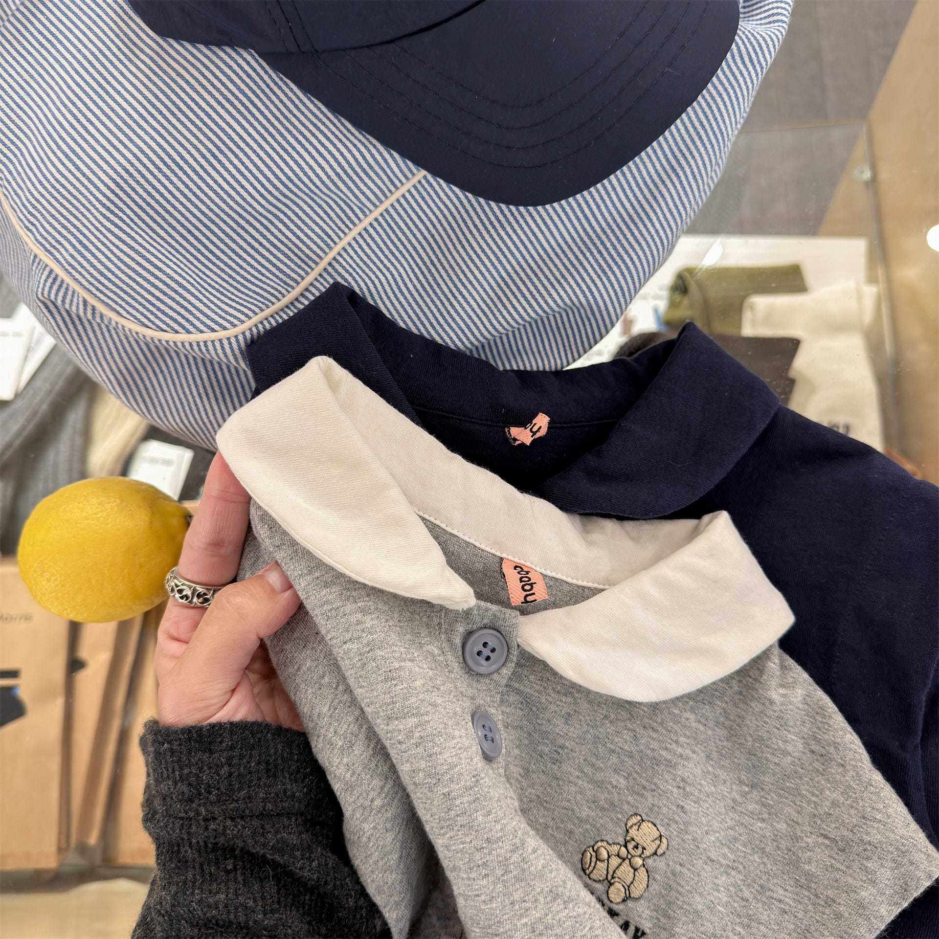 Bear Embroidery Short Sleeve Polo Shirt クマ 刺繍 ポロシャツ【mh0012666】 ADbaby 半袖シャツ・ブラウス