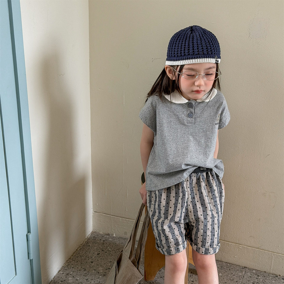 Bear Embroidery Short Sleeve Polo Shirt クマ 刺繍 ポロシャツ【mh0012666】 ADbaby 半袖シャツ・ブラウス