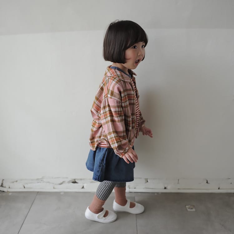 Bear Graphic Plaid Flannel Shirt クマ プリント チェック柄 シャツ【mh0012679】 BBAMMA 長袖シャツ・ブラウス