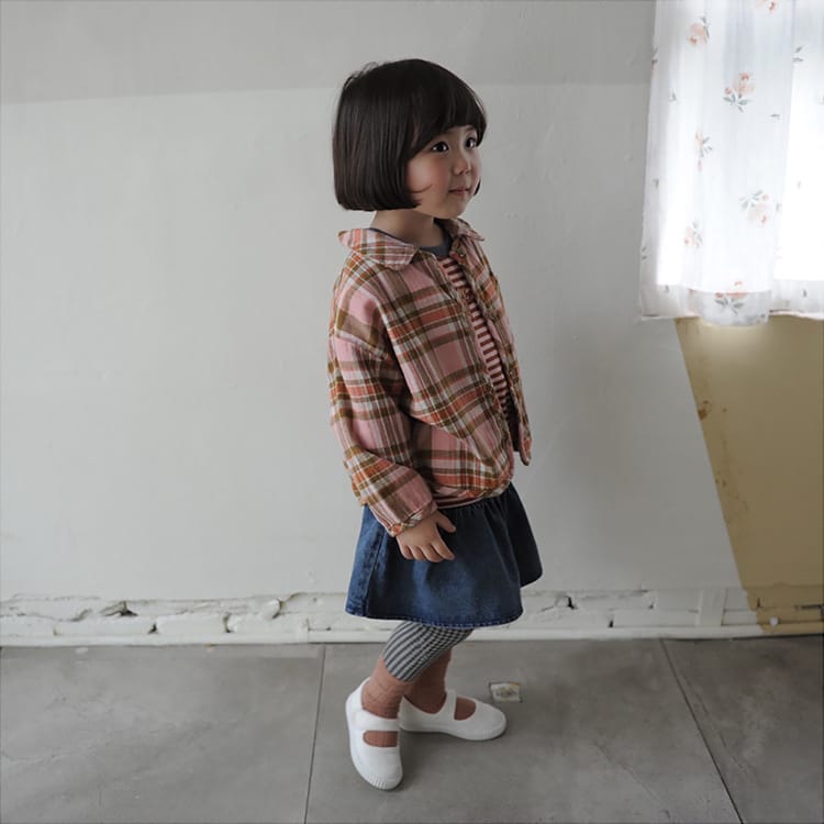 Bear Graphic Plaid Flannel Shirt クマ プリント チェック柄 シャツ【mh0012679】 BBAMMA 長袖シャツ・ブラウス
