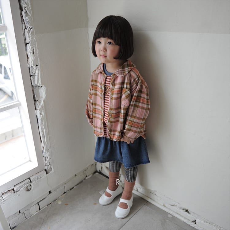Bear Graphic Plaid Flannel Shirt クマ プリント チェック柄 シャツ【mh0012679】 BBAMMA 長袖シャツ・ブラウス