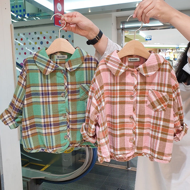 Bear Graphic Plaid Flannel Shirt クマ プリント チェック柄 シャツ【mh0012679】 BBAMMA 長袖シャツ・ブラウス