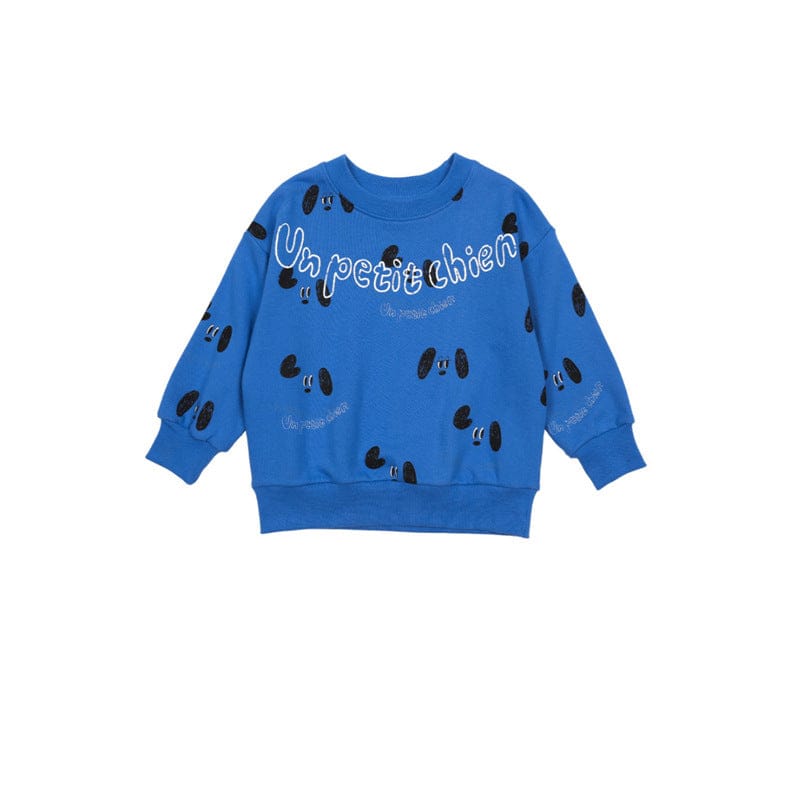 長袖セットアップ ドッグ柄スウェットシャツ+ジョガーパンツセットアップ 2点セット【mh0010985】