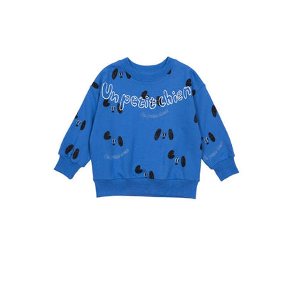 長袖セットアップ ドッグ柄スウェットシャツ+ジョガーパンツセットアップ 2点セット【mh0010985】