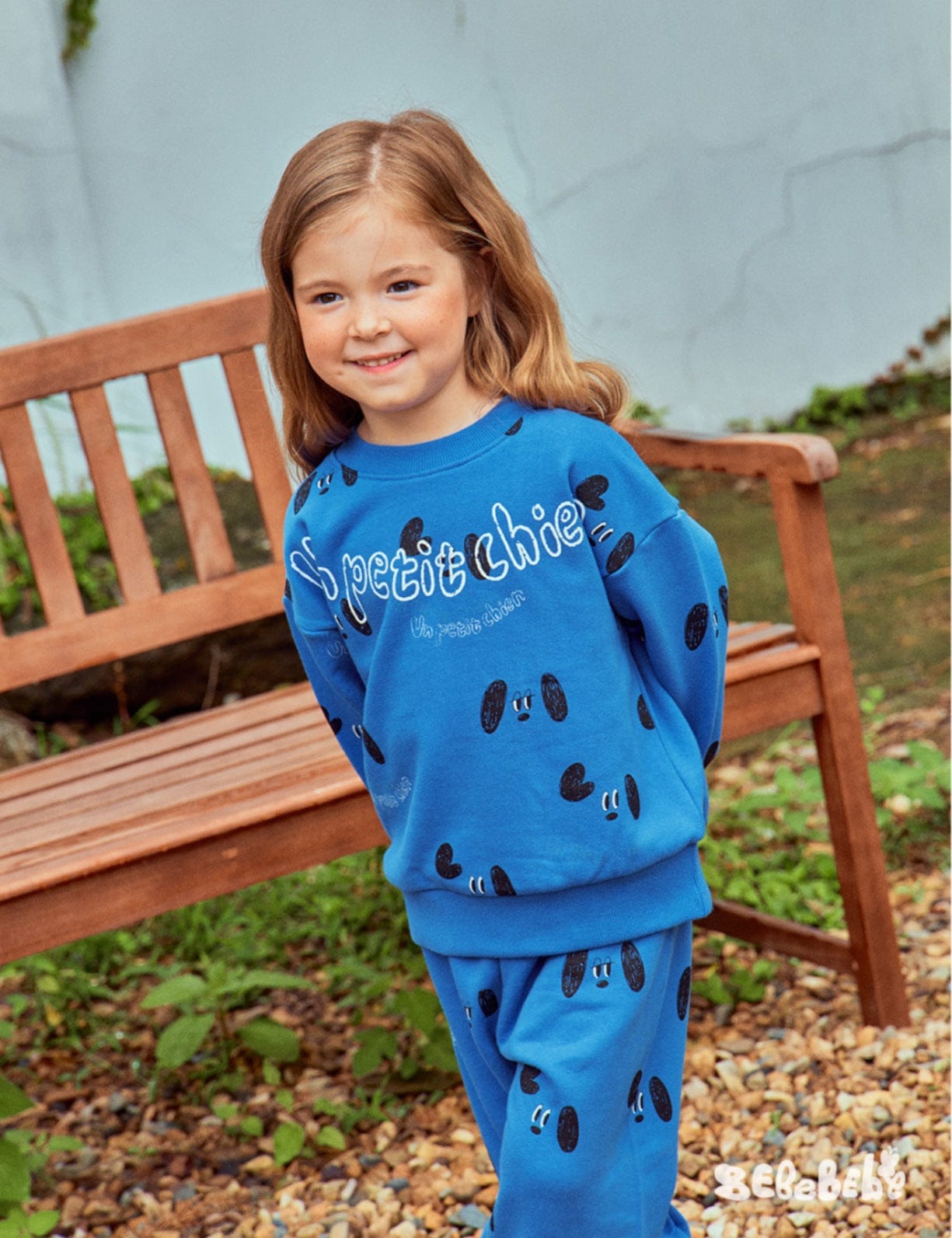 長袖セットアップ ドッグ柄スウェットシャツ+ジョガーパンツセットアップ 2点セット【mh0010985】