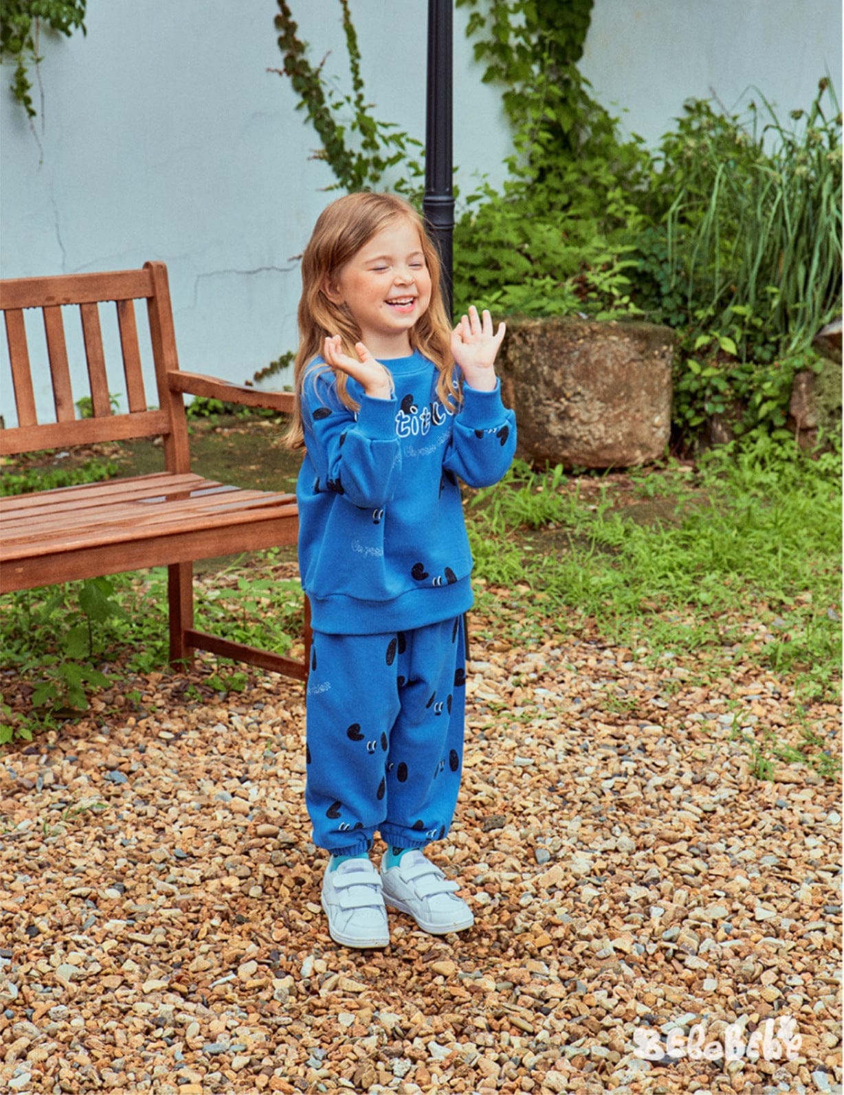 長袖セットアップ ドッグ柄スウェットシャツ+ジョガーパンツセットアップ 2点セット【mh0010985】