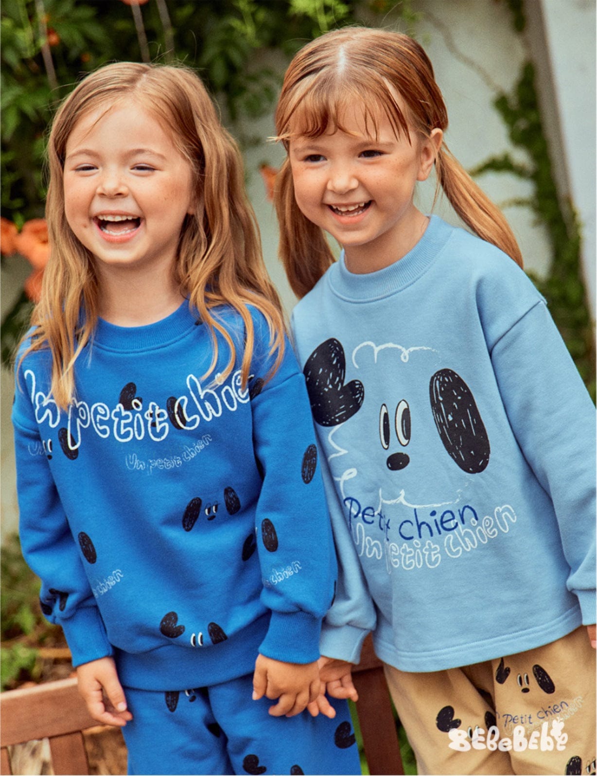 長袖セットアップ ドッグ柄スウェットシャツ+ジョガーパンツセットアップ 2点セット【mh0010985】