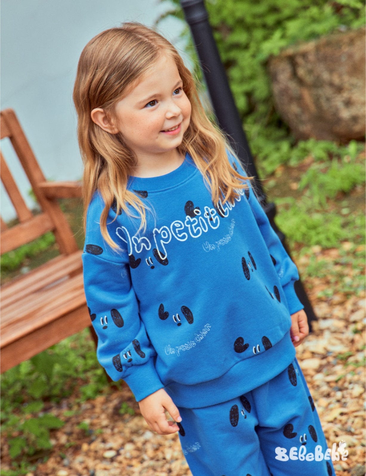 長袖セットアップ ドッグ柄スウェットシャツ+ジョガーパンツセットアップ 2点セット【mh0010985】