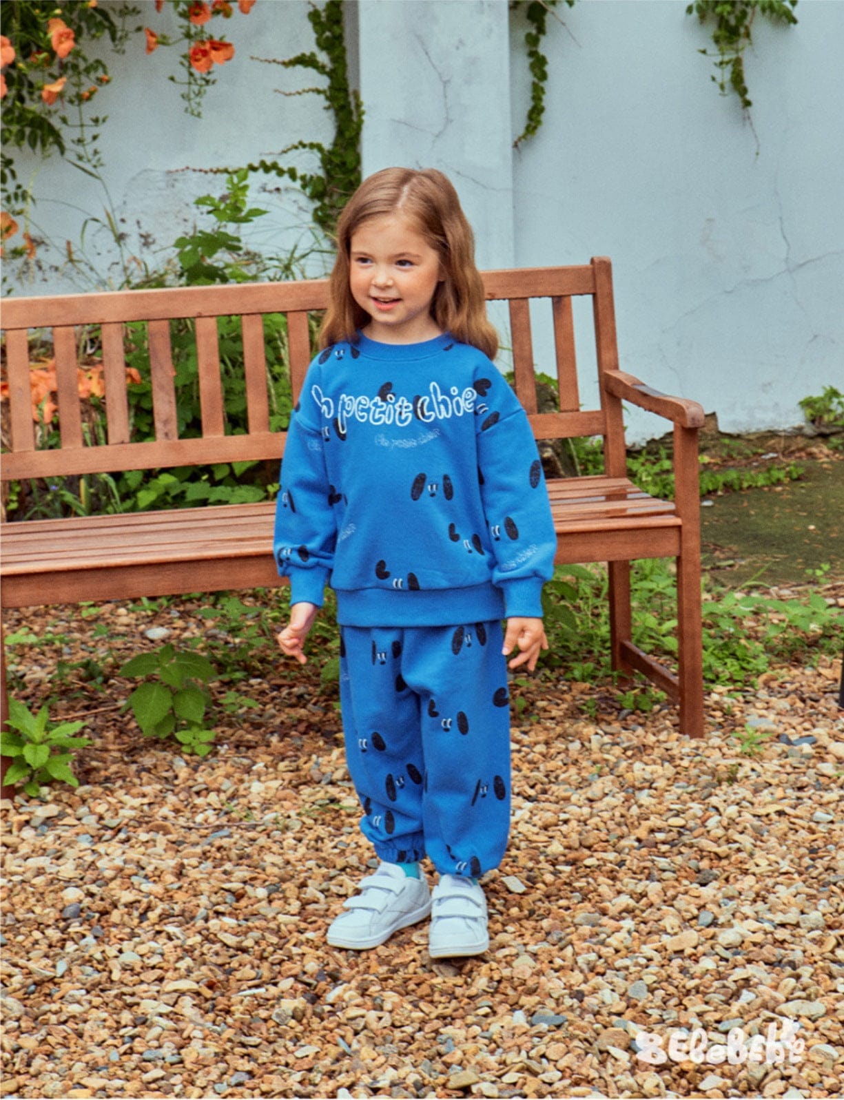 長袖セットアップ ドッグ柄スウェットシャツ+ジョガーパンツセットアップ 2点セット【mh0010985】