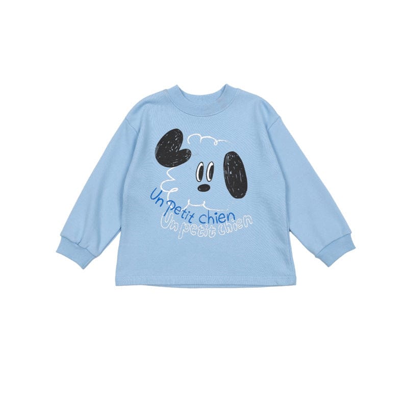 長袖セットアップ Blue puppy sweatshirt / 90cm ドッグ柄ジャケット/犬プリントスウェット/いぬ柄パンツ【mh0010984】