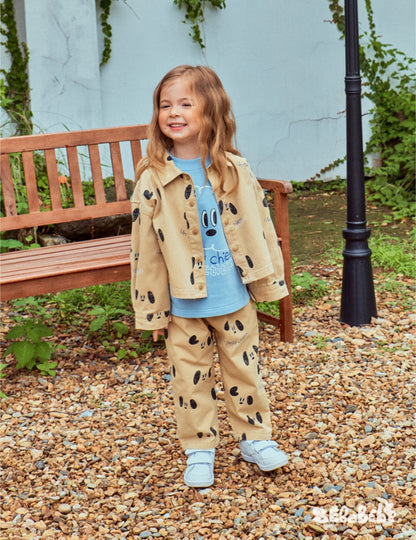 長袖セットアップ ドッグ柄ジャケット/犬プリントスウェット/いぬ柄パンツ【mh0010984】