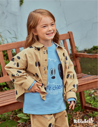 長袖セットアップ ドッグ柄ジャケット/犬プリントスウェット/いぬ柄パンツ【mh0010984】