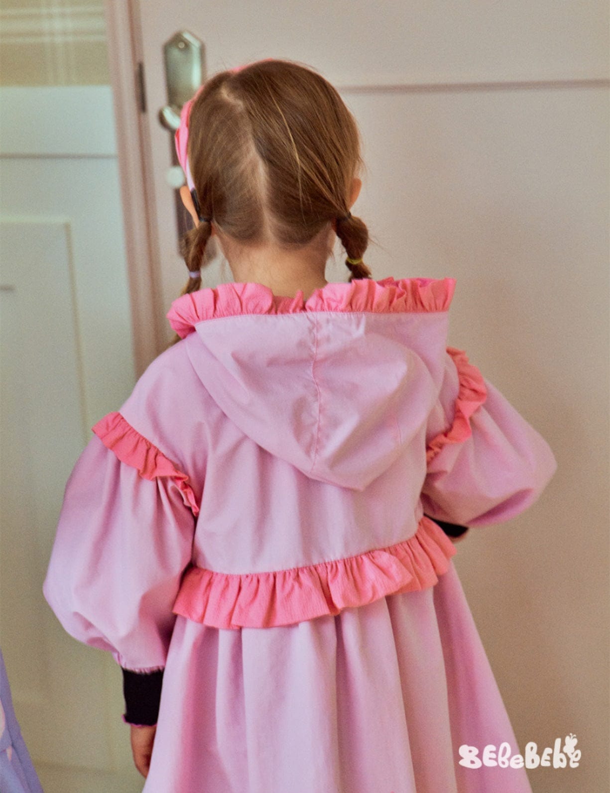 ロングコート ストロベリー柄リバーシブルコート/フリルワンピース/フリルレギンスセットアップ【mh0010987】