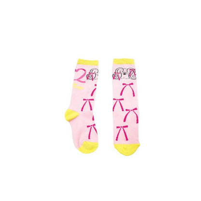 ノースリーブワンピース Pink ribbon socks / Size S (15cm-22cm) いちごプリント長袖トップス/フリルレギンス/フリルワンピース/ノースリーブプリーツワンピース【mh0010988】