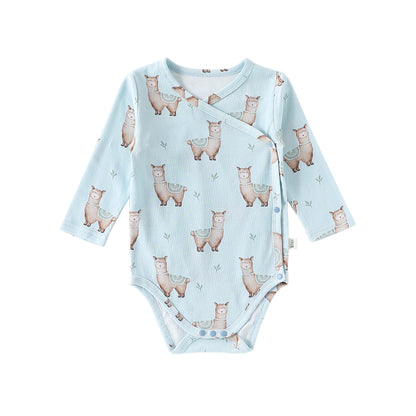 ロンパースセットアップ Alpaca bodysuit / 66cm 長袖肌着ロンパース/パンツ アニマル/星月プリント ボディスーツ【mh0011724】