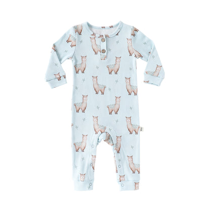 長袖ロンパース Alpacas Jumpsuit / 66cm 長袖ジャンプスーツ アニマルプリント ロンパース【mh0011725】